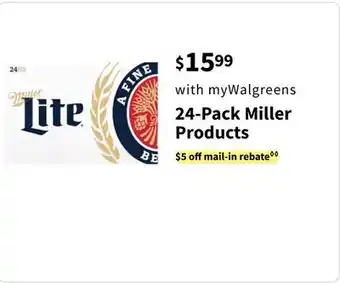 Walgreens 24-Pack Miller Products offer