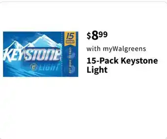 Walgreens 15-Pack Keystone Light offer