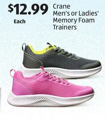 Aldi Crane Men's or Ladies' Memory Foam Trainers offer
