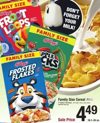 Menards Family Size Cereal offer