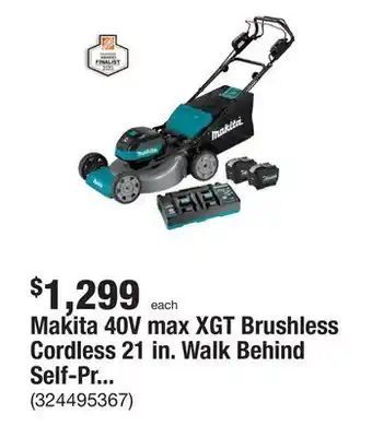 The Home Depot Makita 40V max XGT Brushless Cordless 21 in. Walk Behind Self-Propelled Commercial Lawn Mower Kit (8.0Ah) offer