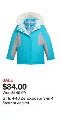 Kohl's Girls 4-16 ZeroXposur 3-in-1 System Jacket offer