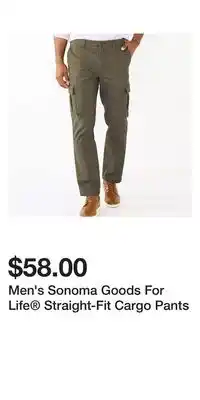 Kohl's Men's Sonoma Goods For Life Straight-Fit Cargo Pants offer