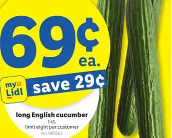 Lidl long English cucumber offer