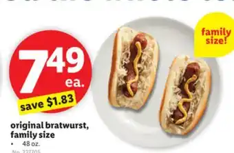 Lidl original bratwurst, family size offer