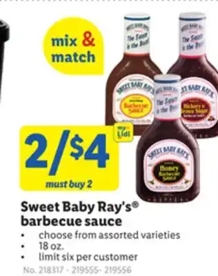 Lidl Sweet Baby Ray's barbecue sauce offer