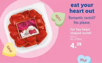 Lidl For You heart shaped ravioli offer