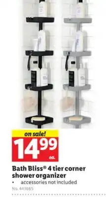 Lidl Bath Bliss 4 tier corner shower organizer offer