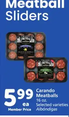 Vons Carando Meatballs offer