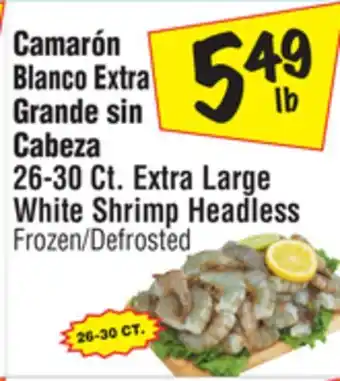 El Super 26-30 Ct. Extra Large White Shrimp Headless offer