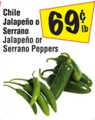 El Super Jalapeño or Serrano Peppers offer