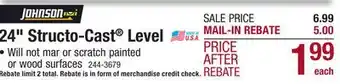 Menards 24 Structo-Cast Level offer