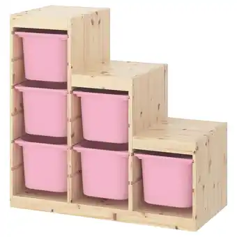 Ikea Trofast Storage combination, light white stained pine/pink, 37x17 3/8x35 7/8 offer