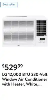 Walmart LG 12,000 BTU 230-Volt Window Air Conditioner with Heater, White, LW1223HR offer