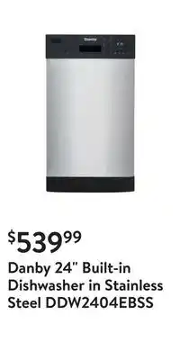 Walmart Danby 24 Built-in Dishwasher in Stainless Steel DDW2404EBSS offer