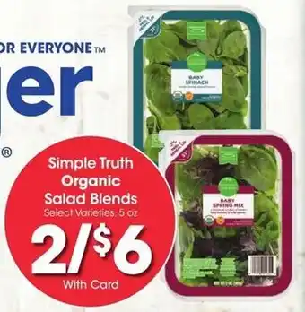Kroger Simple Truth Organic Salad Blends offer