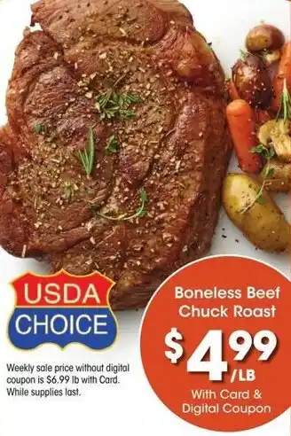 Kroger Boneless Beef Chuck Roast offer