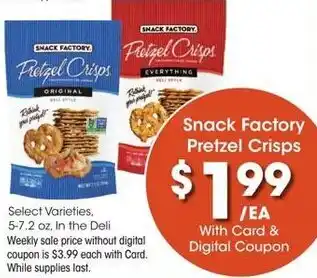 Kroger Snack Factory Pretzel Crisps offer