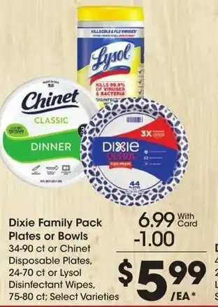 Kroger Dixie Family Pack Plates or Bowls offer