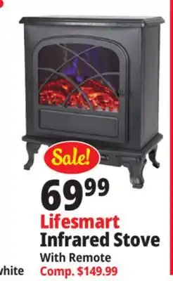 Ocean State Job Lot Lifesmart Infrared Electric Fireplace Stove Heater with Remote offer