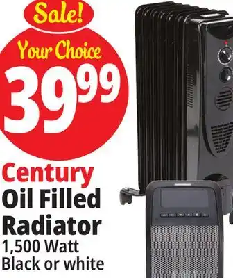 Ocean State Job Lot Century Oil-Filled Radiator Heater, Black offer