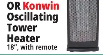 Ocean State Job Lot Konwin 18 Oscillating Ceramic Tower Heater offer