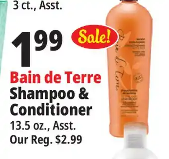 Ocean State Job Lot Bain de Terre Shampoo & Conditioner offer