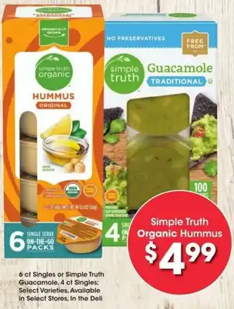 Kroger Simple Truth Organic Hummus offer