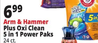 Ocean State Job Lot Arm & Hammer plus OxiClean 5-In-1 Fresh Scent Power Paks, 24 Count offer