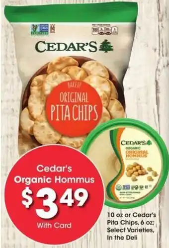 Kroger Cedar's Organic Hommus offer