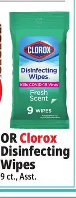 Ocean State Job Lot Clorox Disinfecting Wipes offer
