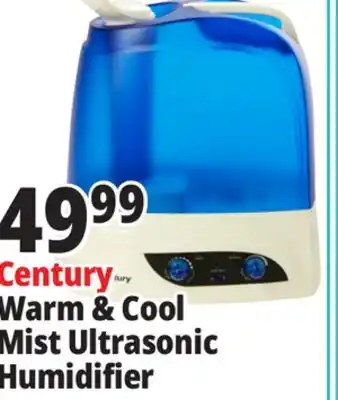 Ocean State Job Lot Century Warm Mist Humidifier with Night Light and Ionizer, 7L offer