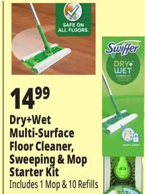 Ocean State Job Lot Swiffer Sweeper 2-in-1 Dry & Wet Multi-Surface Floor Cleaner Starter Kit, 11-piece offer