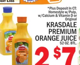 C Town KRASDALE PREMIUM ORANGE JUICE offer