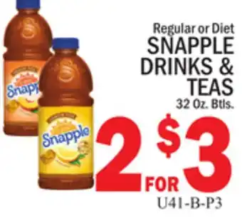 C Town SNAPPLE DRINKS & TEAS offer