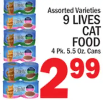 C Town 9 LIVES CAT FOOD offer