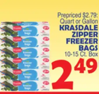 Bravo Supermarkets KRASDALE ZIPPER FREEZER BAGS offer