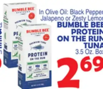 Bravo Supermarkets BUMBLE BEE PROTEIN ON THE RUN TUNA offer