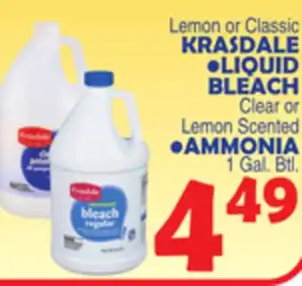 Bravo Supermarkets KRASDALE LIQUID BLEACH, AMMONIA offer