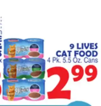 Bravo Supermarkets 9 LIVES CAT FOOD offer