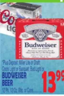 Bravo Supermarkets BUDWEISER BEER offer