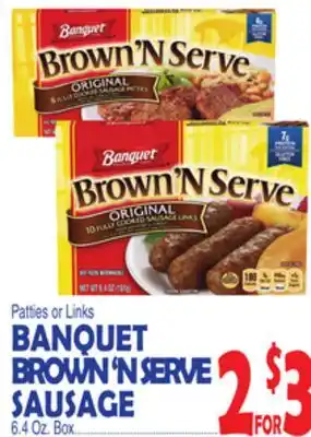 Bravo Supermarkets BANQUET BROWN'N SERVE SAUSAGE offer