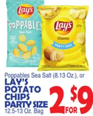 Bravo Supermarkets LAY'S POTATO CHIPS PARTY SIZE offer