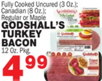 Bravo Supermarkets GODSHALL'S TURKEY TURKEY BACON 12 Oz. Pkg offer