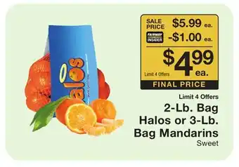 Fairway Store Market 2-Lb. Bag Halos or 3-Lb. Bag Mandarins offer