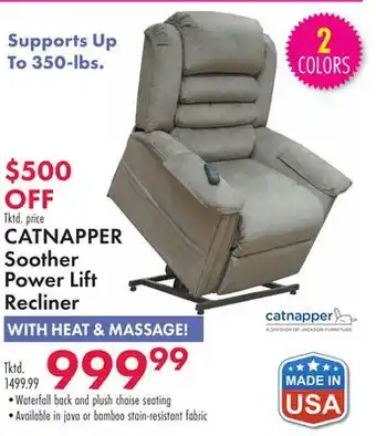 Boscov's CATNAPPER Soother Power Lift Recliner offer