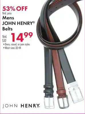 Boscov's Mens JOHN HENRY Belts offer