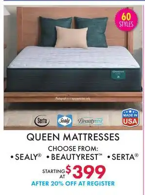 Boscov's QUEEN MATTRESSES offer