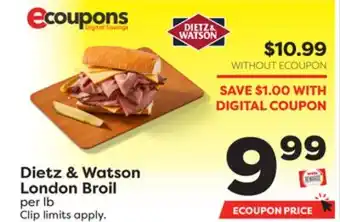 Weis Markets Dietz & Watson London Broil offer