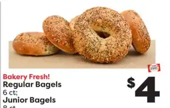 Weis Markets Regular Bagels 6 ct Junior Bagels 8 ct offer